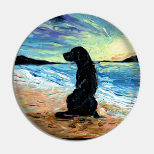 Beach Days - Black Labrador Pin