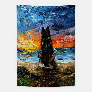 Beach Days - German Shepherd Tapestry