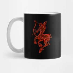 Red Sagittarius Zodiac Sign Mug