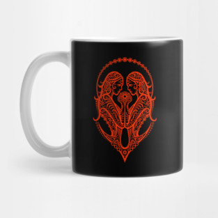 Red Gemini Zodiac Sign Mug