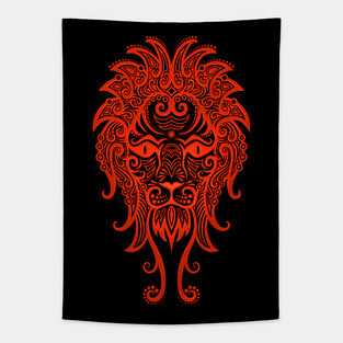 Red Leo Zodiac Sign Tapestry