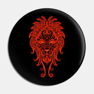 Red Leo Zodiac Sign Pin