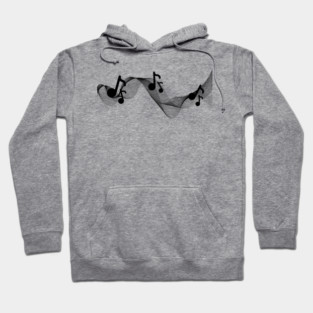 Black soundwave and music notes Hoodie