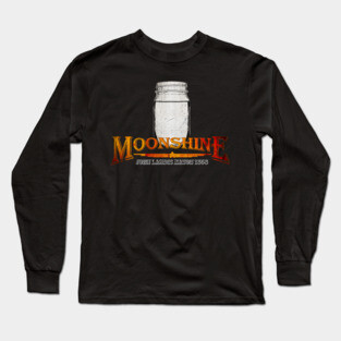 Moonshine Mason Jar Inspired Design Long Sleeve T-Shirt