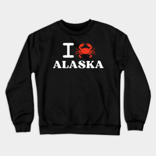 I Love Alaska Crab Shellfish National Seafood Month Crewneck Sweatshirt