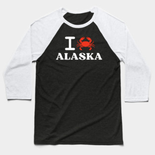 I Love Alaska Crab Shellfish National Seafood Month Baseball T-Shirt