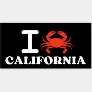 I Love California Crab Shellfish National Seafood Month Posters and Art