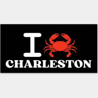 I Love Charleston Crab Shellfish National Seafood Month Posters and Art