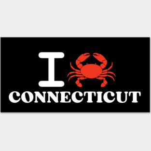 I Love Connecticut Crab Shellfish National Seafood Month Posters and Art