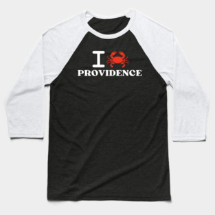 I Love Providence Crab Shellfish National Seafood Month Baseball T-Shirt