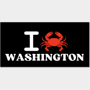 I Love Washington Crab Shellfish National Seafood Month Posters and Art