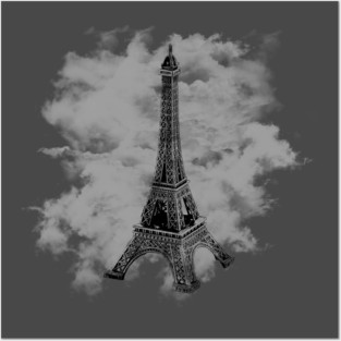 Cloudy Eiffel Tower Posters and Art
