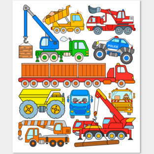 Truck Lorry Heavy Hauler Construction Trucks Kids Boys Girls Posters and Art