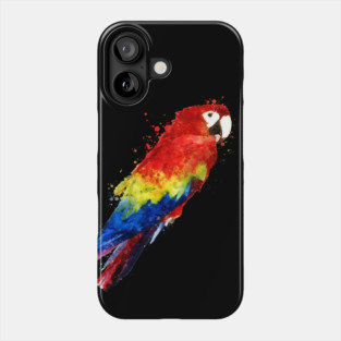 Dramabite Watercolor scarlet macaw parrot animal bird artistic Phone Case