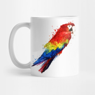 Dramabite Watercolor scarlet macaw parrot animal bird artistic Mug