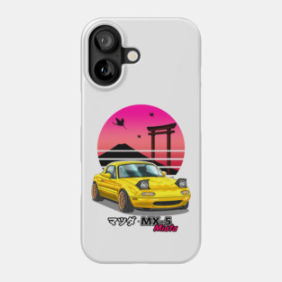 Yellow MX5 Miata JDM Legend Phone Case
