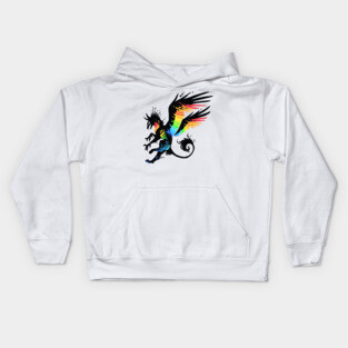 Fabulous Rainbow Griffon Kids Hoodie