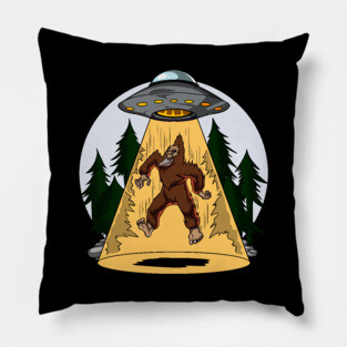 Bigfoot Alien Abduction Pillow