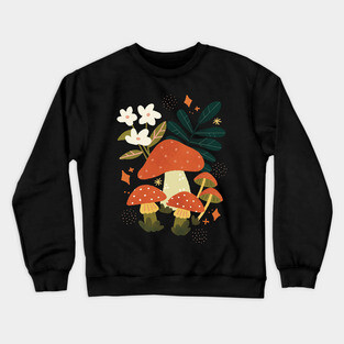 Retro Mushrooms Crewneck Sweatshirt