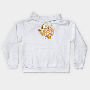 Retro Hey Y'all Texas // Vintage Texas Cartoon Kids Hoodie