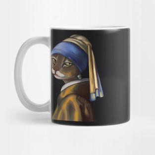 Bengal Cat with pearl earring Mug