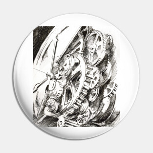 Steampunk clock Pin