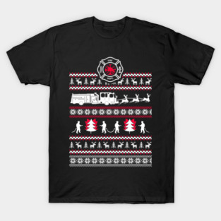 Firefighter Ugly Christmas Sweater T-Shirt