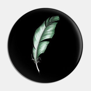 Green feather Pin