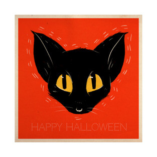 Black Cat Halloween print T-Shirt