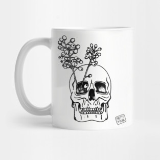 Inktober Poisonous Plants Skull Mug