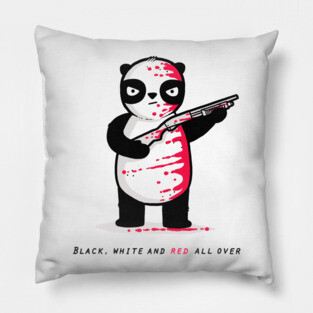 BLACK WHITE AND RED ALL OVER Pillow