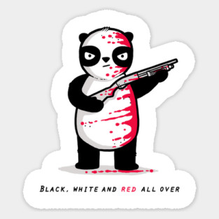 BLACK WHITE AND RED ALL OVER Sticker