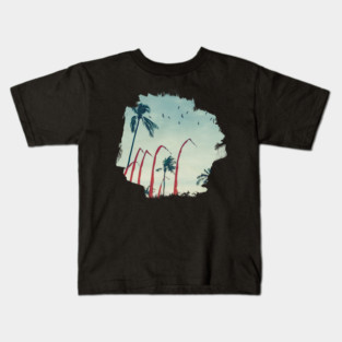 Coconut Palm Trees And Red Flags Kids T-Shirt