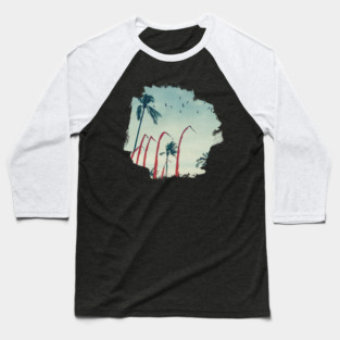 Coconut Palm Trees And Red Flags Baseball T-Shirt
