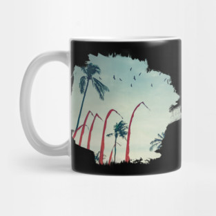 Coconut Palm Trees And Red Flags Mug