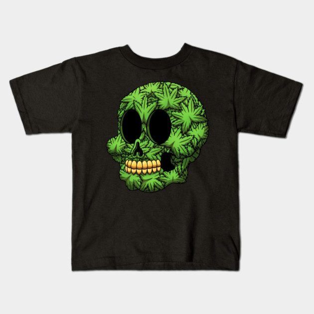 Weed Skull Kids T-Shirt by TheMaskedTooner