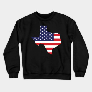 Texas State Shaped Flag Background Crewneck Sweatshirt