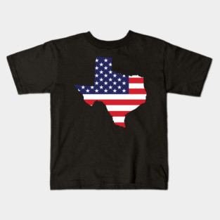 Texas State Shaped Flag Background Kids T-Shirt