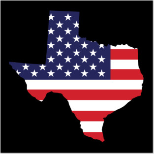 Texas State Shaped Flag Background Posters and Art
