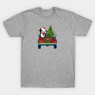 Cute Bernese Mt Dog Christmas Jeep T-Shirt