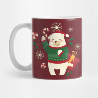 Happy Christmas Polar Bear Mug