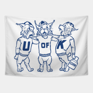 Vintage University of Kentucky Group of Wildcats- Mascots Tapestry