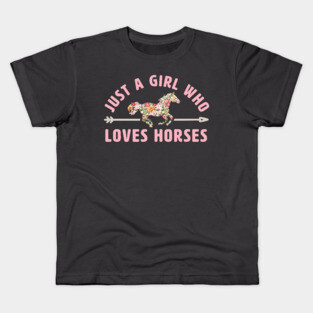Just a Girl Who Loves Horses Kids T-Shirt