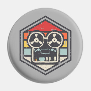 Retro Badge Audio Recorder Light Pin