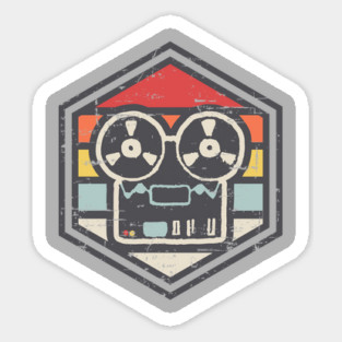 Retro Badge Audio Recorder Light Sticker