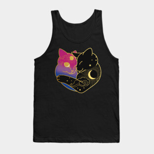 Bisexual Celestial Cat Heart Tank Top