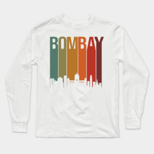 Mumbai Bombay Skyline Maharashtra Marathi Design Long Sleeve T-Shirt
