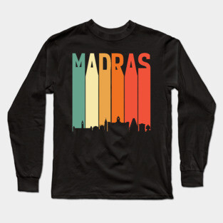 Madras Chennai Skyline Tamil Language Culture Long Sleeve T-Shirt