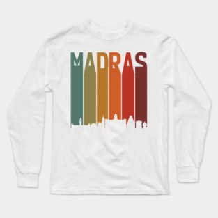 Madras Chennai Skyline Tamil Language Culture Long Sleeve T-Shirt