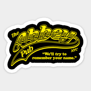 Abbey Pub NYC - "Cheers" style design. Sticker